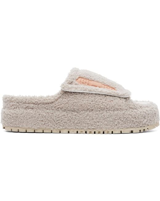 PDF Black Sherpa Fleece Sandals for men