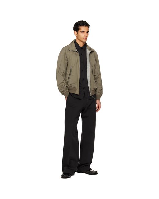 Tom Ford Multicolor Khaki Techno Poplin Cashmere-Lined Jacket for men