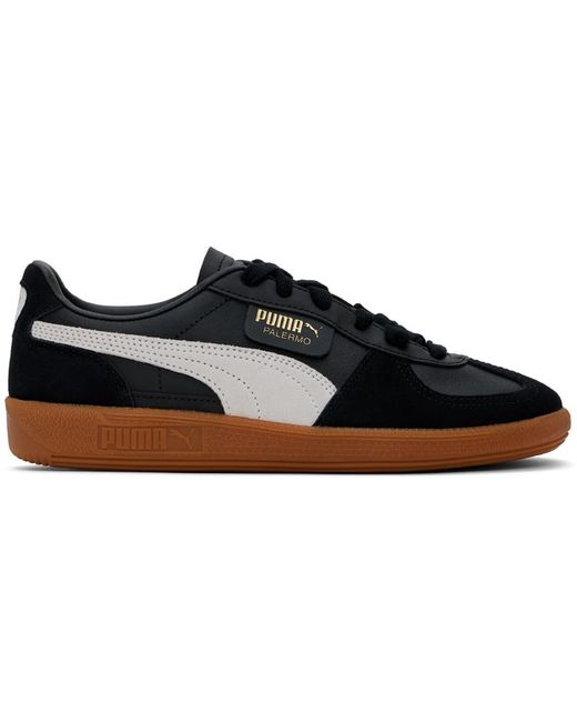 PUMA Black Palermo Leather Sneakers for men