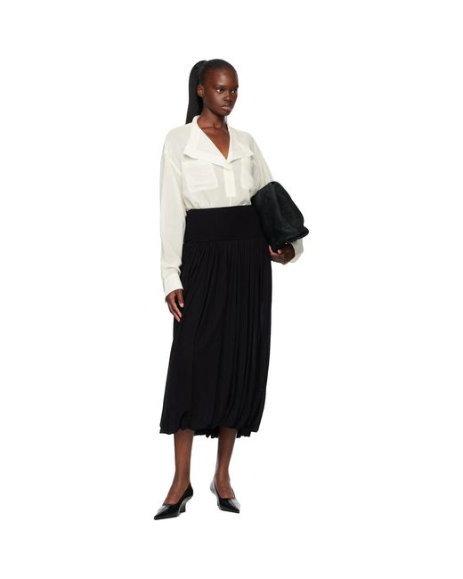 Totême White Off- Overlapping Collar Blouse