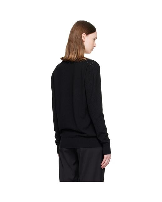 Balmain Black V-Neck Light Sweater