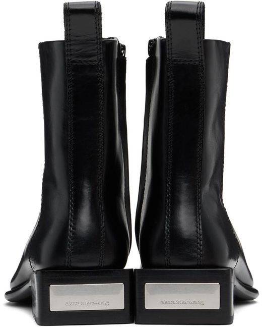 『Alexander Wang』Throttle アンクルブーツ throttle 95mm ankle boot in leather in BLACK | alexanderwang®