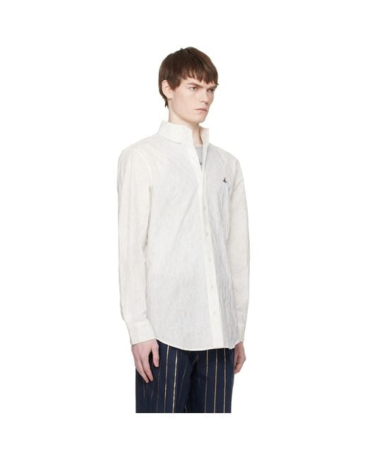 Vivienne Westwood White Off- 2 Button Krall Shirt for men