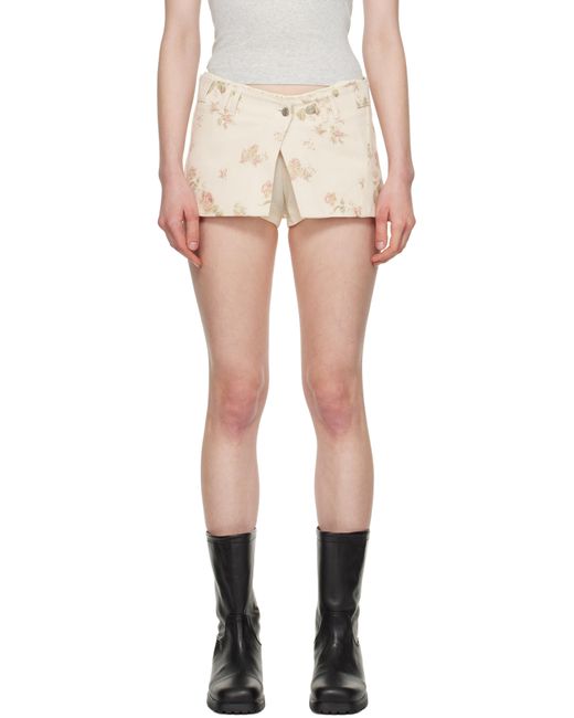 OPEN YY Layered Boxer Short Miniskirt in Natural | Lyst