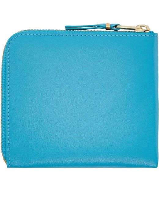 Comme des Garçons Blue Classic Leather Wallet for men