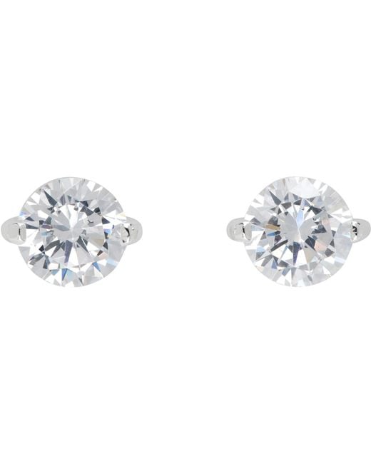 Hatton Labs Metallic Round Stud Earrings for men