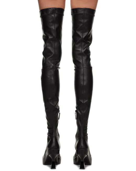 Versace Black Leather Over-the-knee Boots