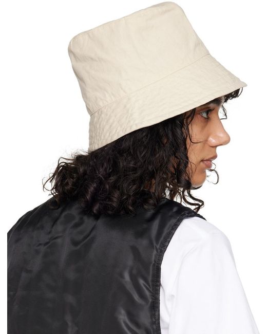 Engineered Garments Black Beige Cotton Bucket Hat