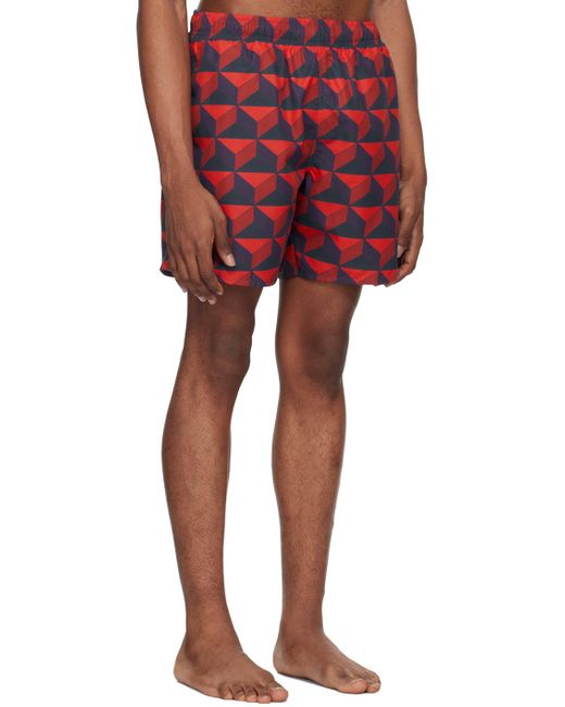 Lacoste Red Robert George Print Swim Shorts for men