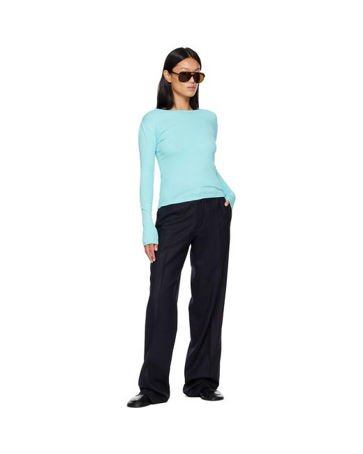 HOMMEGIRLS Blue Fruit Of The Loom Edition Long Sleeve Slim T-Shirt