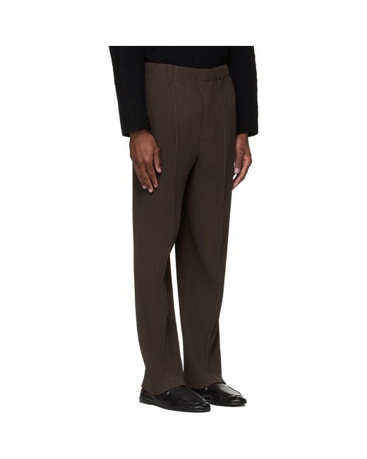 Homme Plissé Issey Miyake Black Tuxedo Pleats Trousers for men