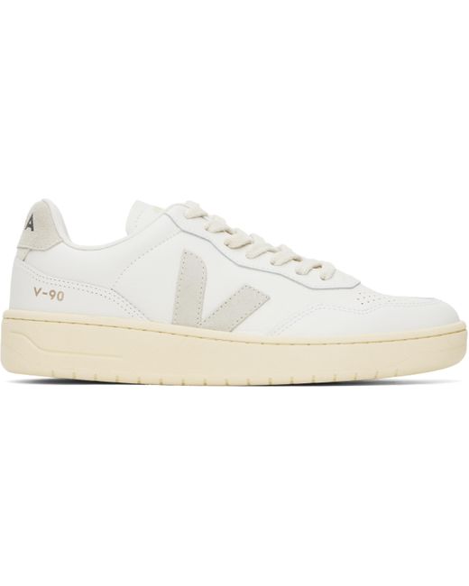 Veja V-90 Leather Sneakers in Black for Men | Lyst UK