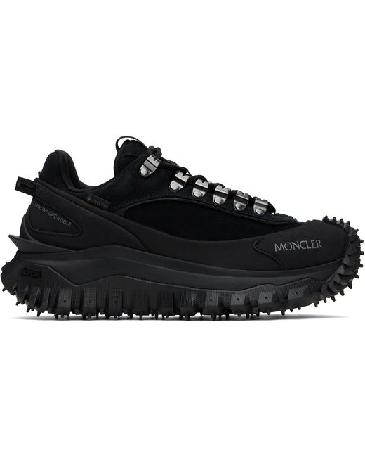 Moncler Black Trailgrip Apex Leather & Suede Sneakers