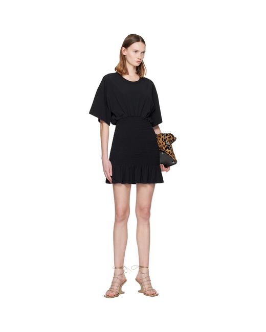 The Attico Black Fluid Cady Minidress