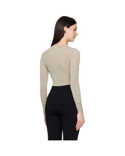 Wardrobe NYC Natural Sheer Bodysuit