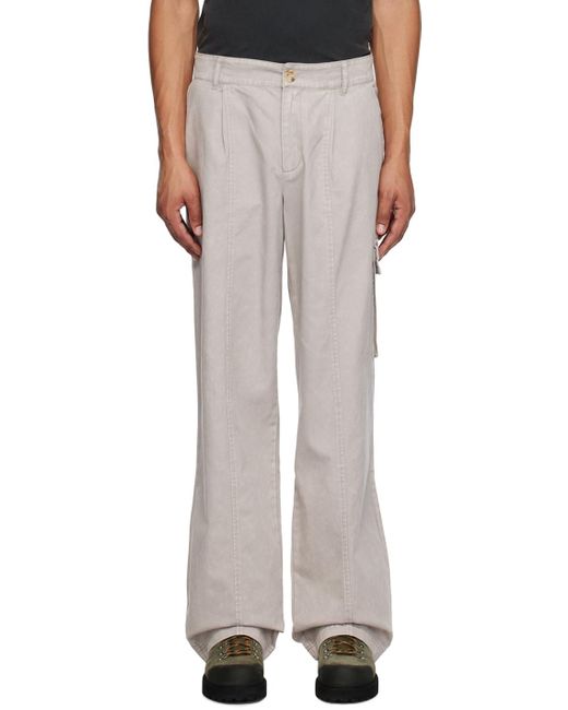 (DI)VISION White (di)vision Taupe Pleated Trousers for men