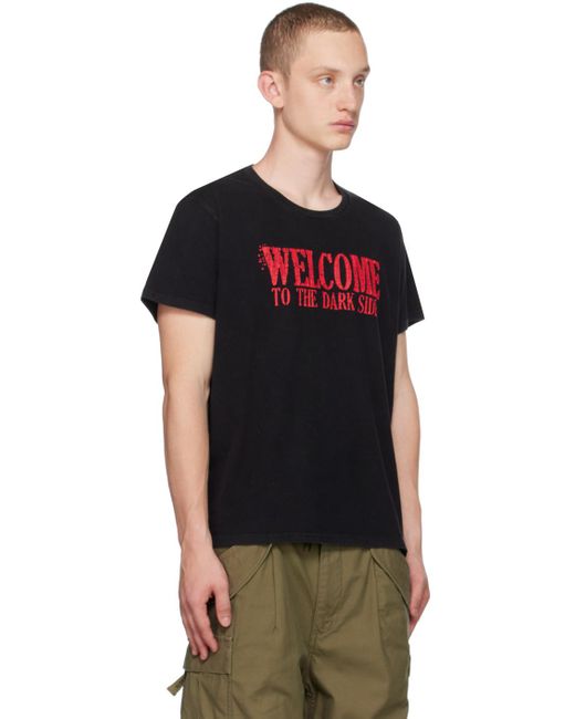R13 Black 'welcome To The Dark Side' T-shirt for men