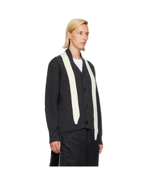 Sacai Black Wool Knit Cardigan