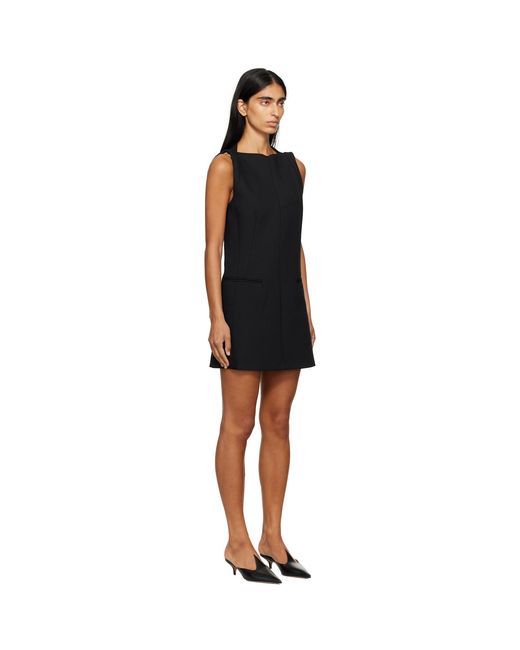 MM6 by Maison Margiela Black Boatneck Minidress