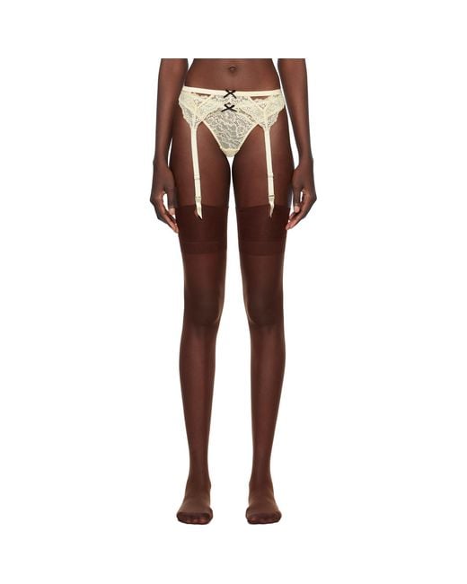 Fleur du Mal Black Bianca Lace Garter Belt