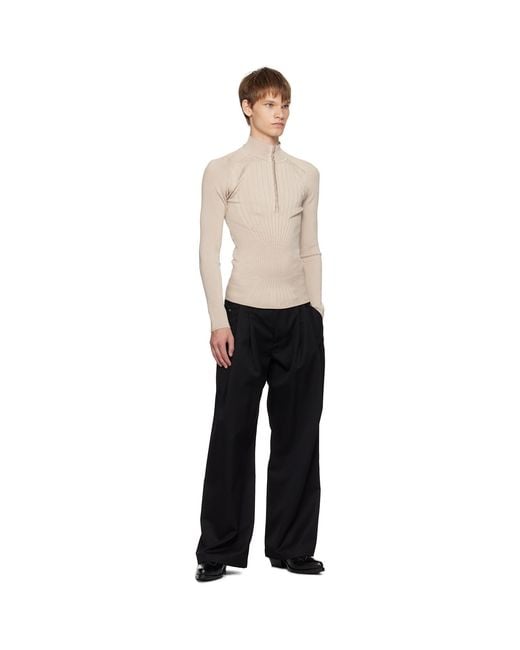 Mugler Black Hook-And-Eye Ribbed Top for men