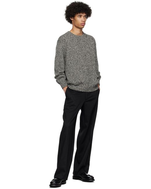 Rohe Black & White Crewneck Sweater in Gray for Men | Lyst