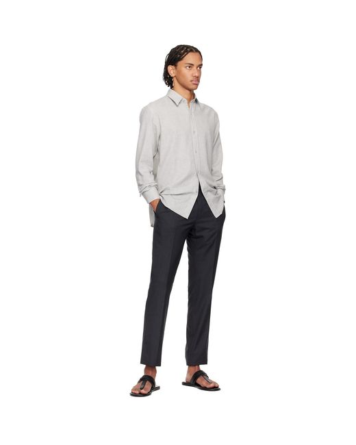 Tom Ford Black Smooth Leather T-Sandals for men