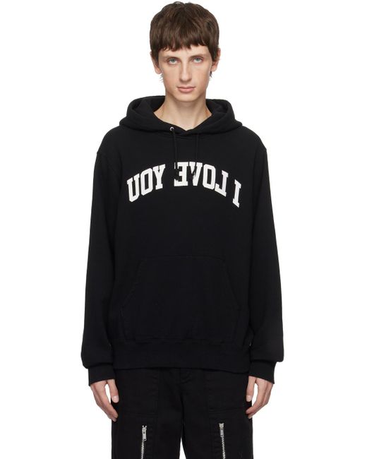 Undercover Black 'i Love You' Hoodie for men