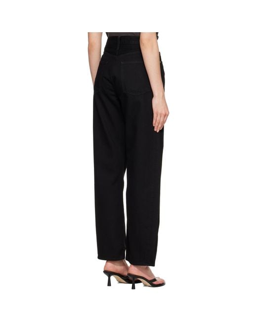 Agolde Black Luna High Rise Pieced Taper Jeans