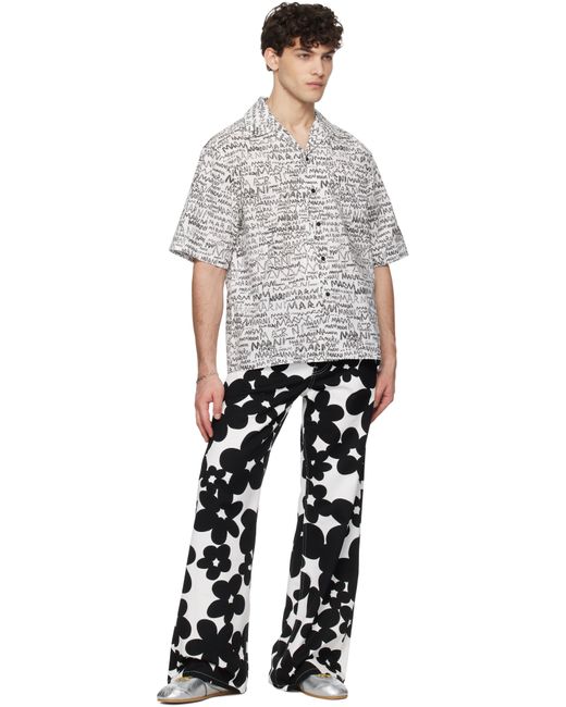 メンズ Marni ホワイト Pencil Logo シャツ White