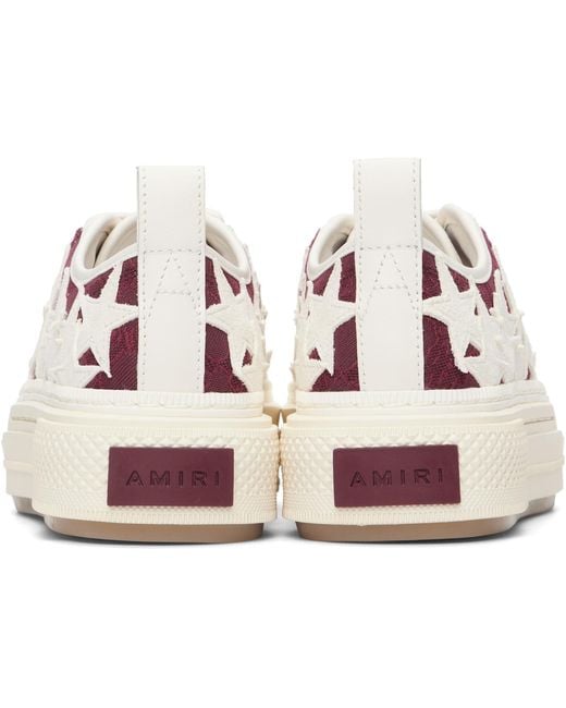Amiri Black Burgundy Ma Quad Stars Court Low Sneakers