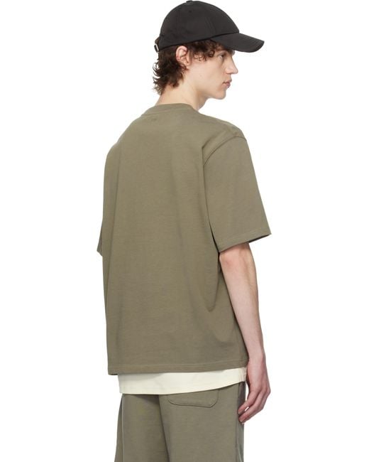 AMI Multicolor Taupe Cotton Tonal Ami De Coeur T-Shirt for men