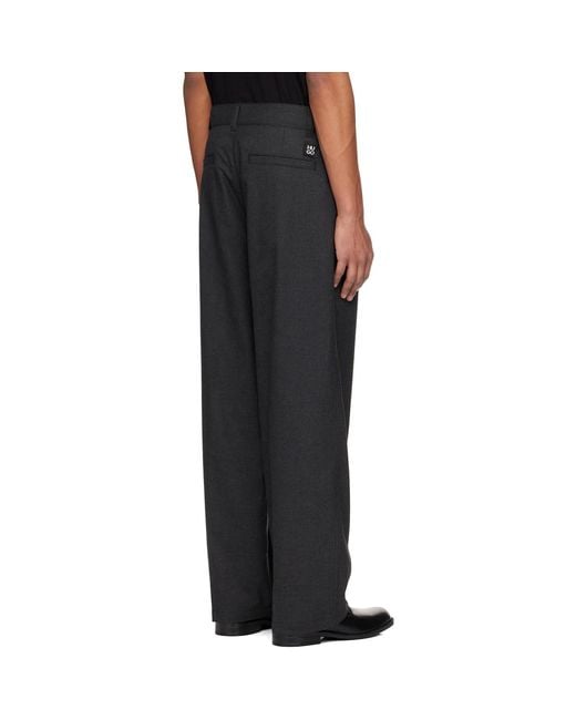 HUGO Black Flannel Trousers for men