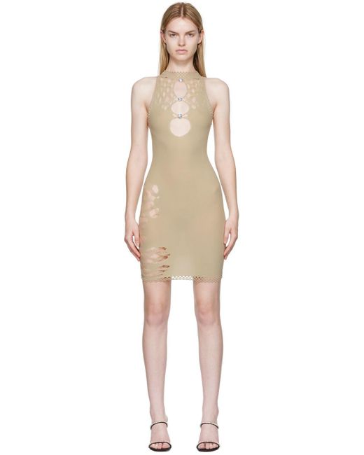 Poster Girl Synthetic Ssense Exclusive Beige Darcia Minidress In Clay