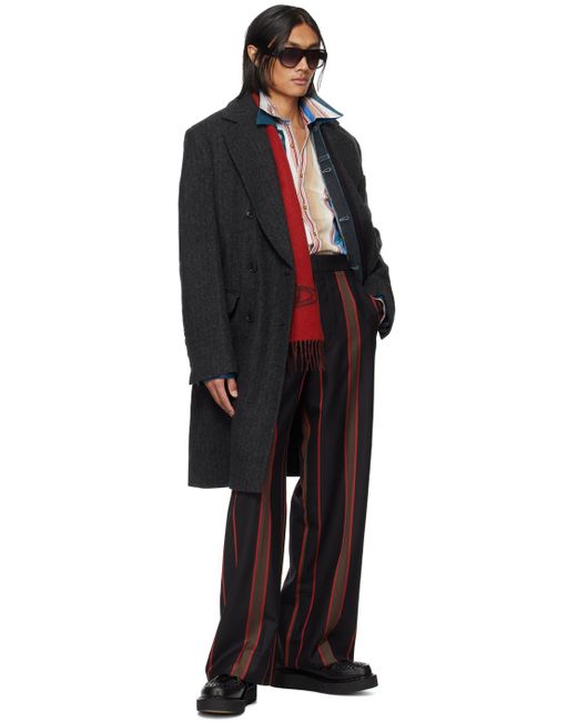 メンズ Vivienne Westwood グレー リサイクルウール コート Black