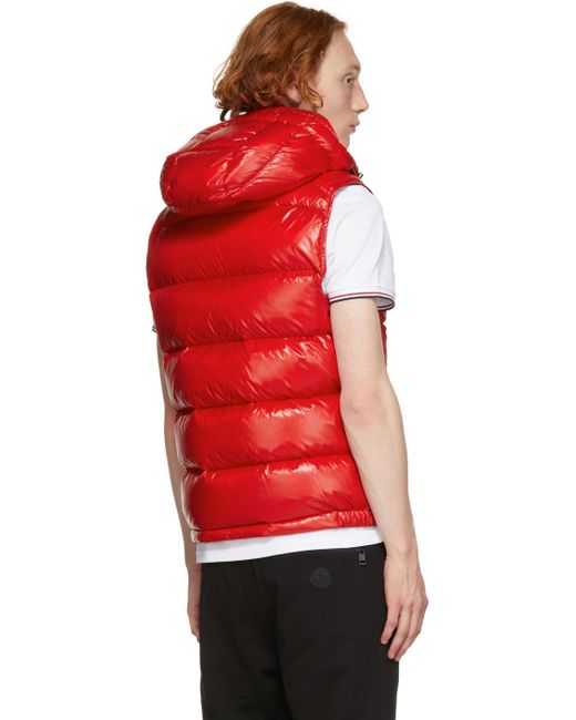 red moncler vest with hood