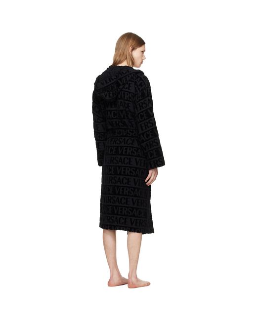 Versace Black Allover' Bathrobe for men
