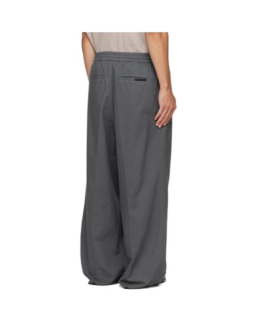 Fear Of God Gray Pleat Front Drawstring Trousers for men