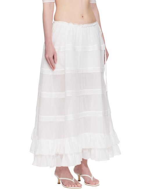 Mirror Palais White Mirage Bustle Midi Skirt