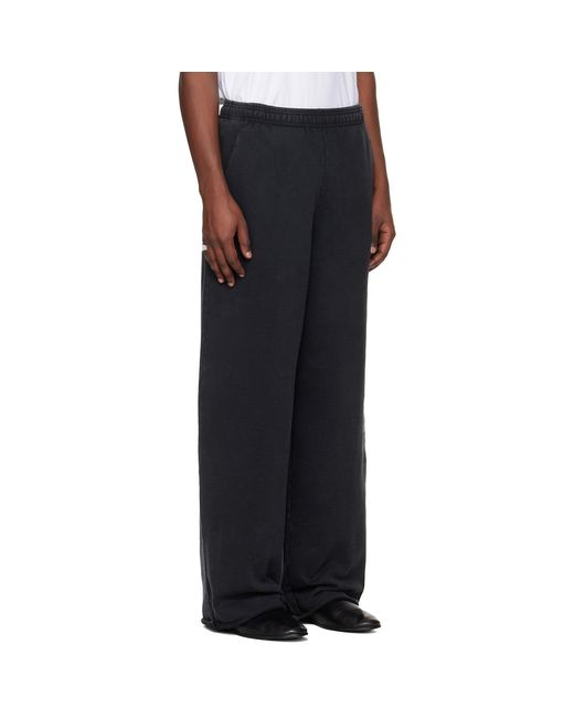 Vetements Black Embroidered Biker Cross Stripe Sweatpants for men