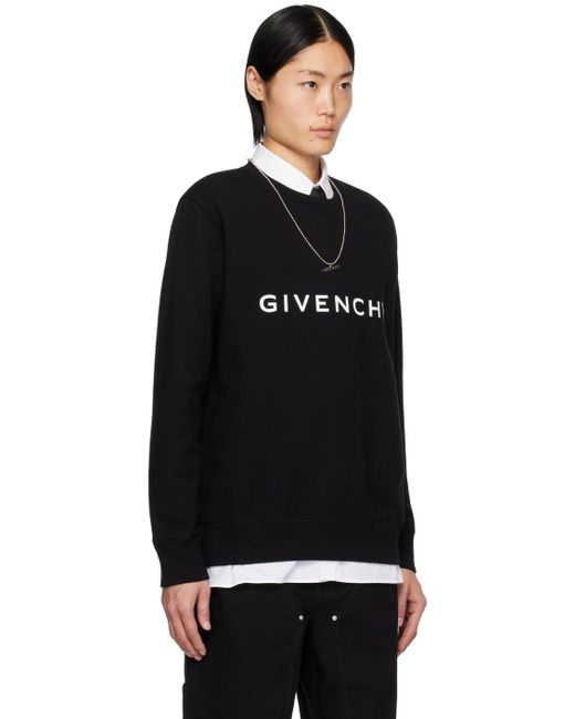 Pull molletonné ajusté noir Givenchy pour homme en coloris Black