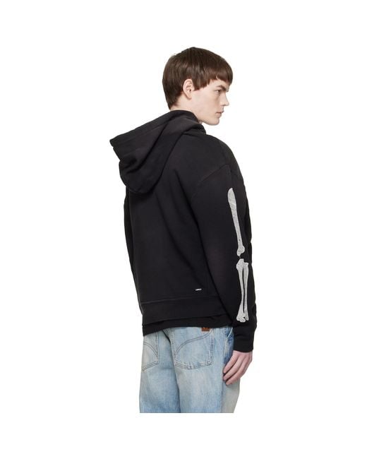 Amiri Black Bones Oversized Hoodie for men