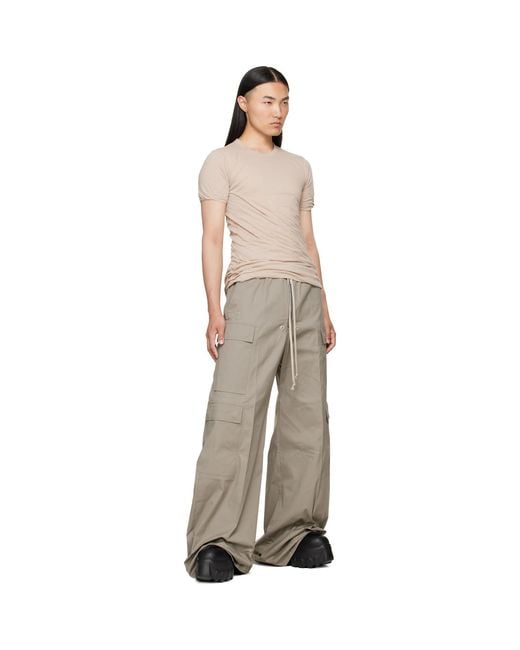 Rick Owens Natural Taupe Tower Double S/S T-Shirt for men