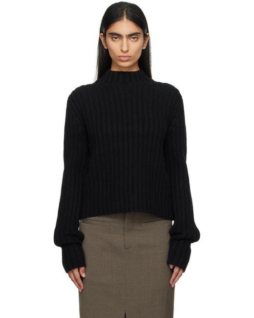 Pull Ajusté Noir En Tricot Côtelé Épais Totême  en coloris Black