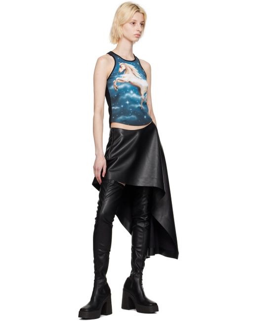 Stella McCartney Black Asymmetric Faux-leather Miniskirt