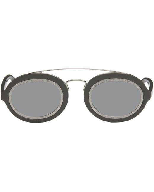 Fendi Black Gray Ff Around Sunglasses for men