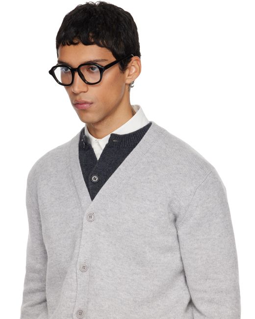 メンズ Loewe ブラック スリム メガネ Black