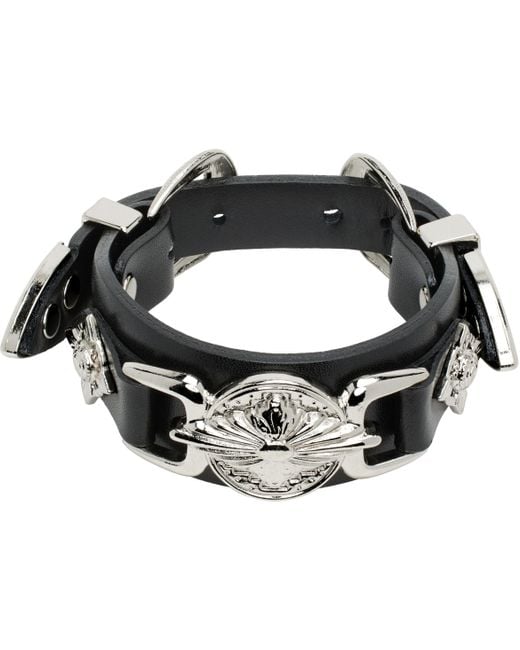 Toga Black Double Buckle Bangle Bracelet