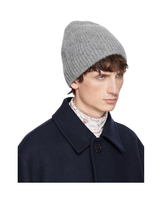 Dries Van Noten Blue Alpaca Blend Beanie for men