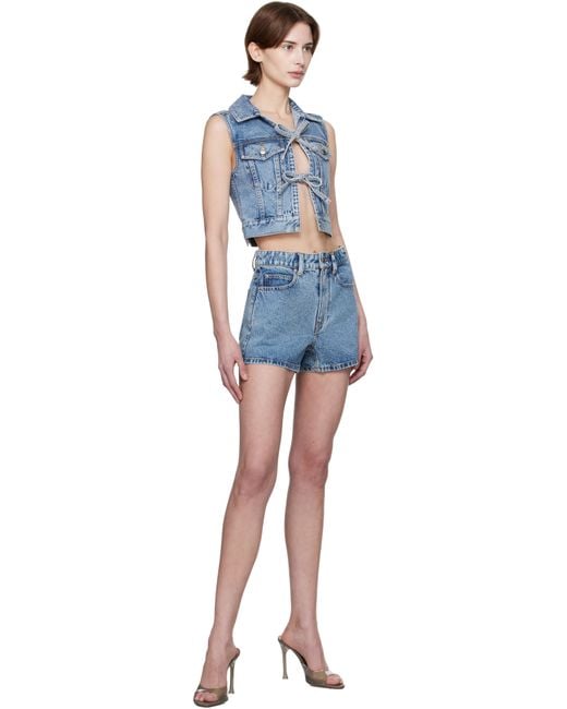 Alexander Wang ブルー Clear Bead Hotfix デニムベスト Blue
